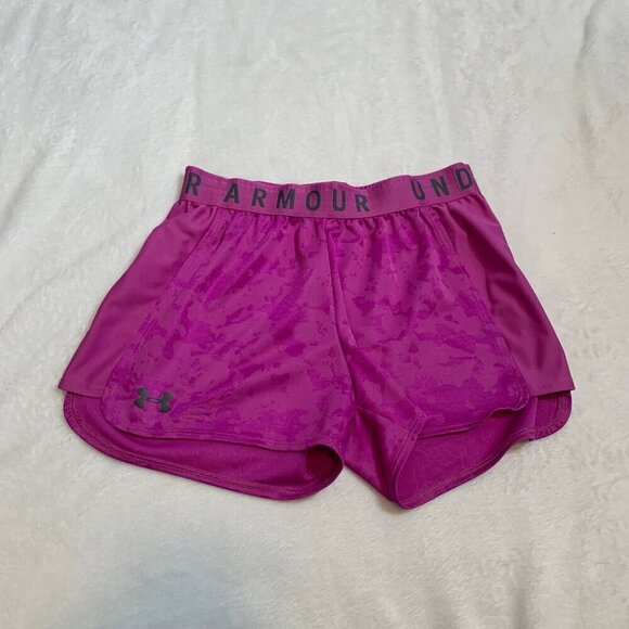 Under Armour pink pull on elastic waist running workout yoga pilates shorts - Picture 1 of 7
